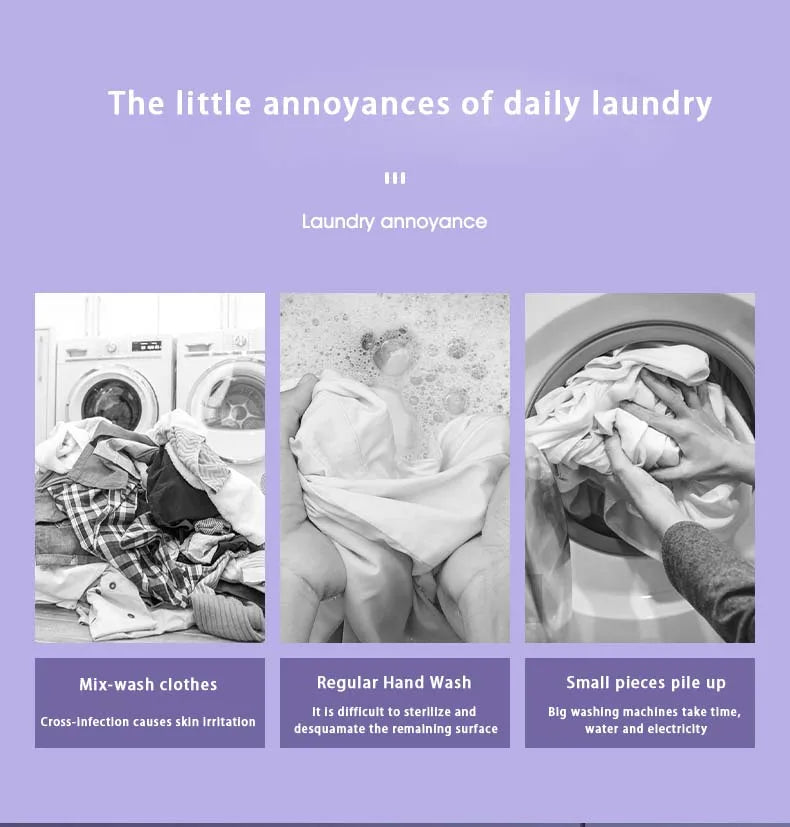 8L Small Folding Washing Machine Student Dormitory Underwear Socks Mini Cleaning Machine Portable Laundry Bucket Washing Machine