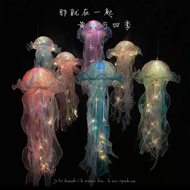 Jellyfish Portable Flower, Girl Room Atmosphere Decoration Lamp, Bedroom Night Lamp, Home Decoration decoration sirene